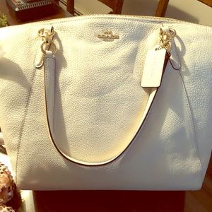 Large white coach bag